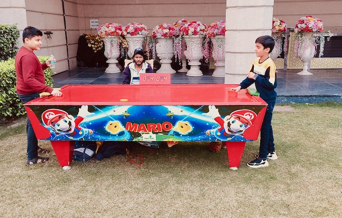 Air hockey table rental Agra, air hockey game rental, event game rentals Agra, birthday party air hockey, corporate event games Agra, wedding entertainment games, school event rentals, college fest games, engagement party games