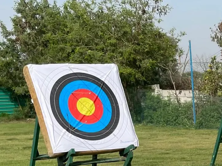 Guests enjoying archery game during a Gurgaon celebration