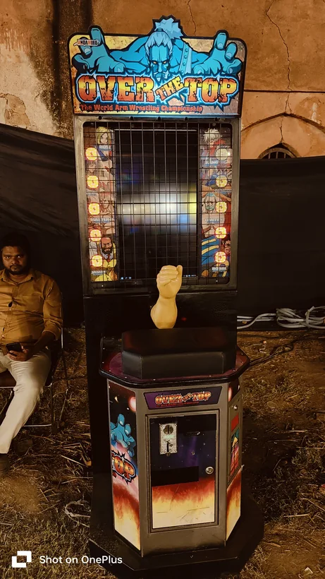 Front view of the arm wrestling arcade game ready for play in Noida