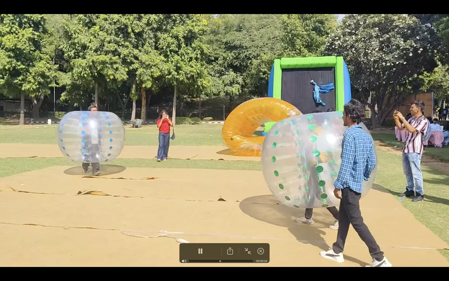 Body Zorbing setup prepared for an event in Gurgaon