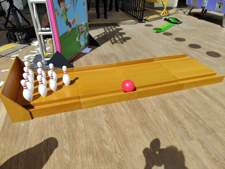 Event-ready bowling alley game setup by Page One Memories in Gurgaon