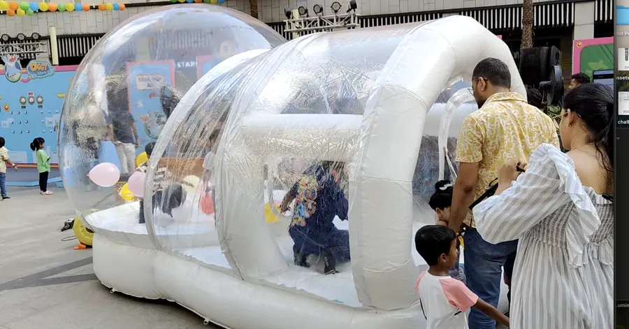 Bubble House setup prepared for an event in Goa