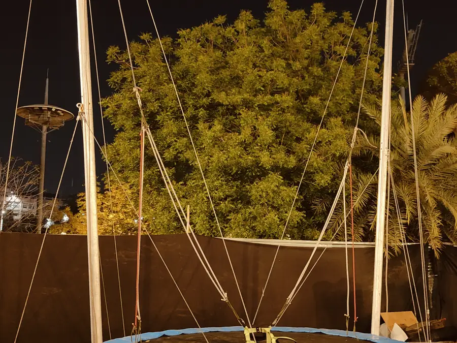Guests enjoying bungee jumping game during a Kanpur celebration