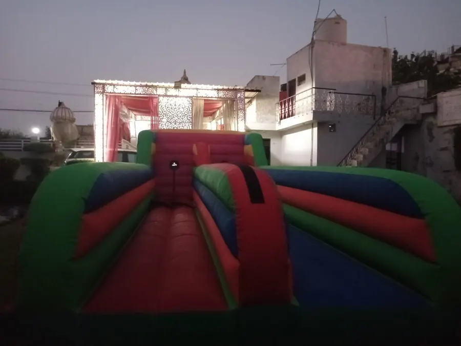 Bungee Running Game setup prepared for an event in Goa