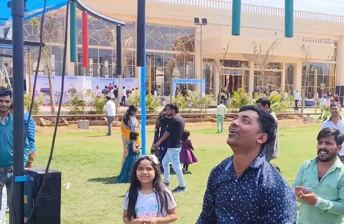 Close view of catch the stick game arranged at a Goa venue