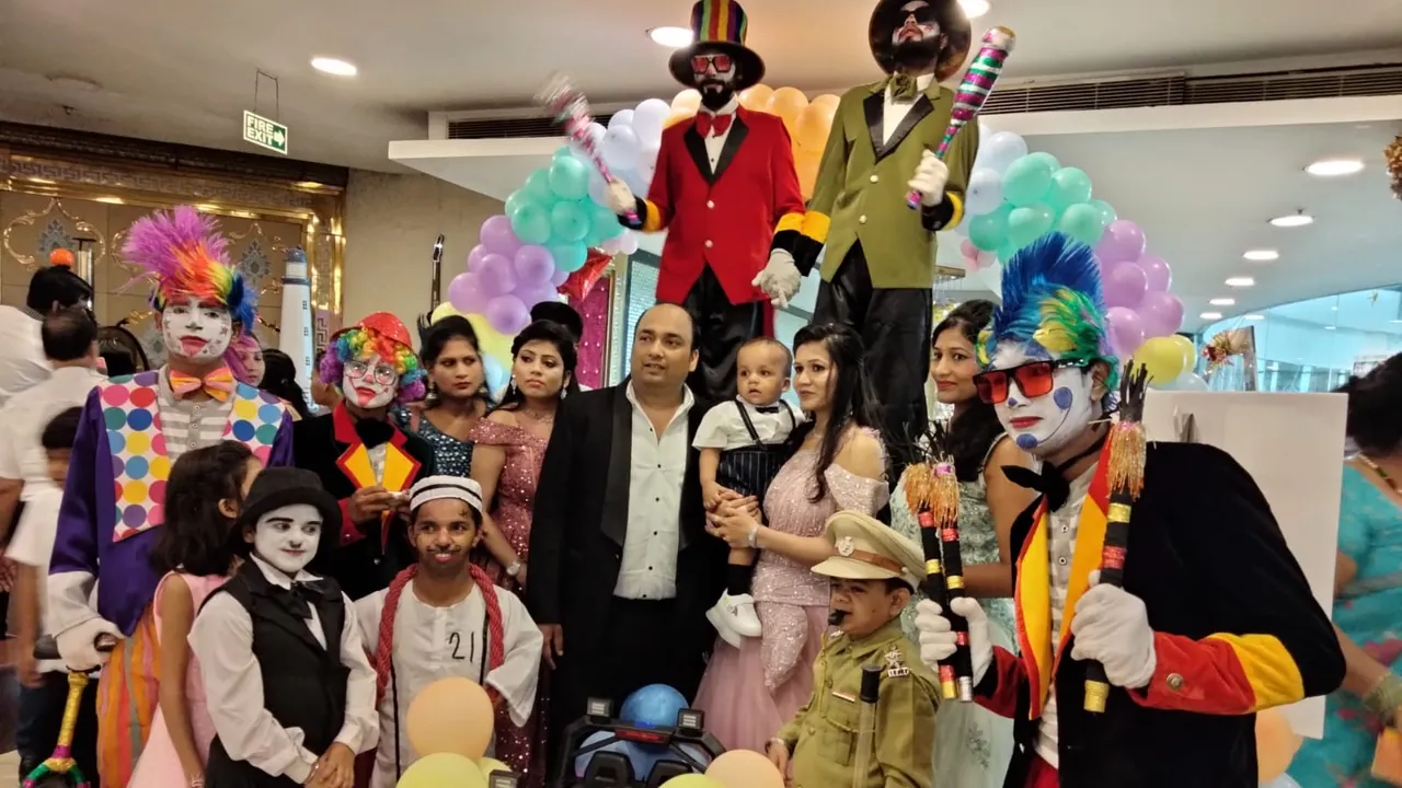 Charlie Chaplin artist setup for an event in Jaipur