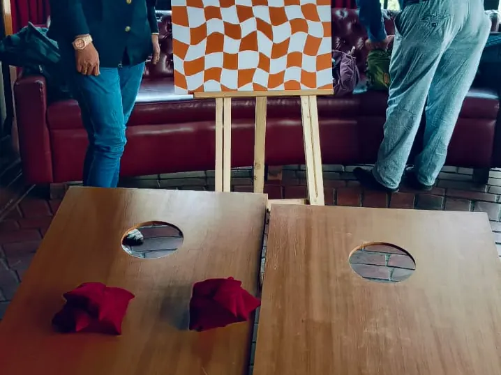 Cornhole Game rental setup for parties and corporate events in Gurgaon