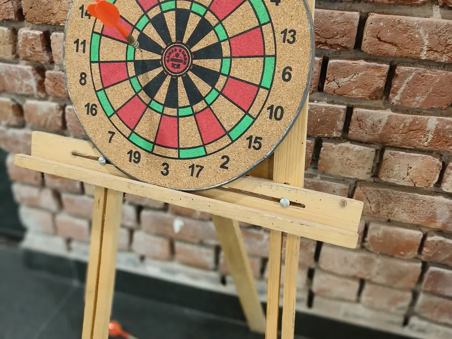 Close view of dart game arranged at a Mumbai venue
