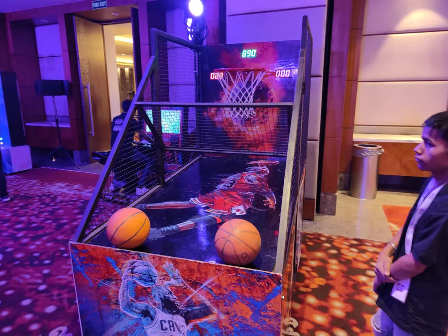 Close view of electronic basketball game arranged at a Goa venue