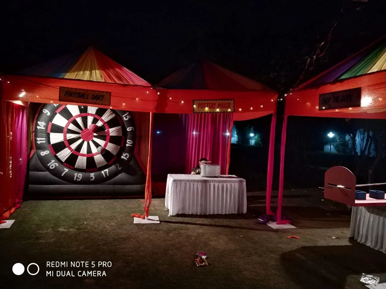 Foot Dart carnival stall arranged for an evening event in Noida