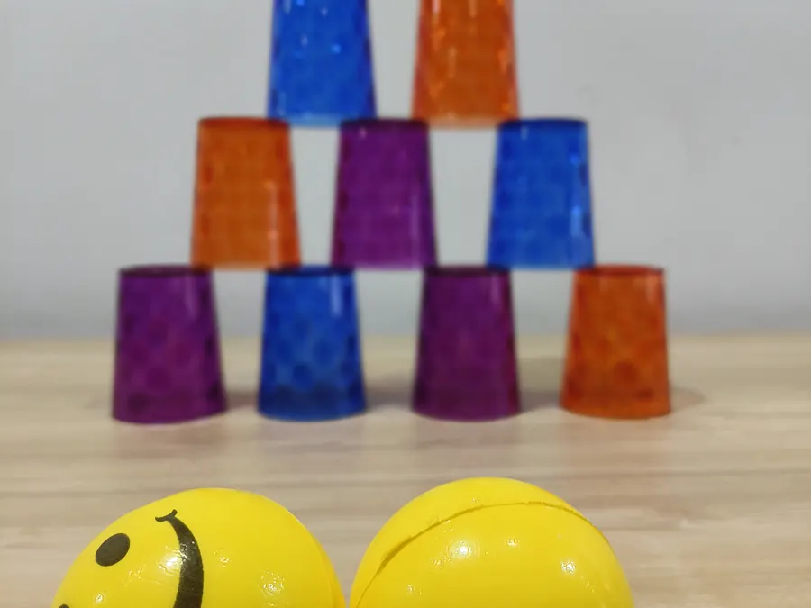 Close view of hit the pyramid game arranged at a Goa venue