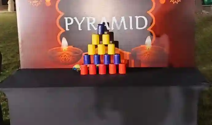 hit the pyramid game, break the pyramid, party games Noida