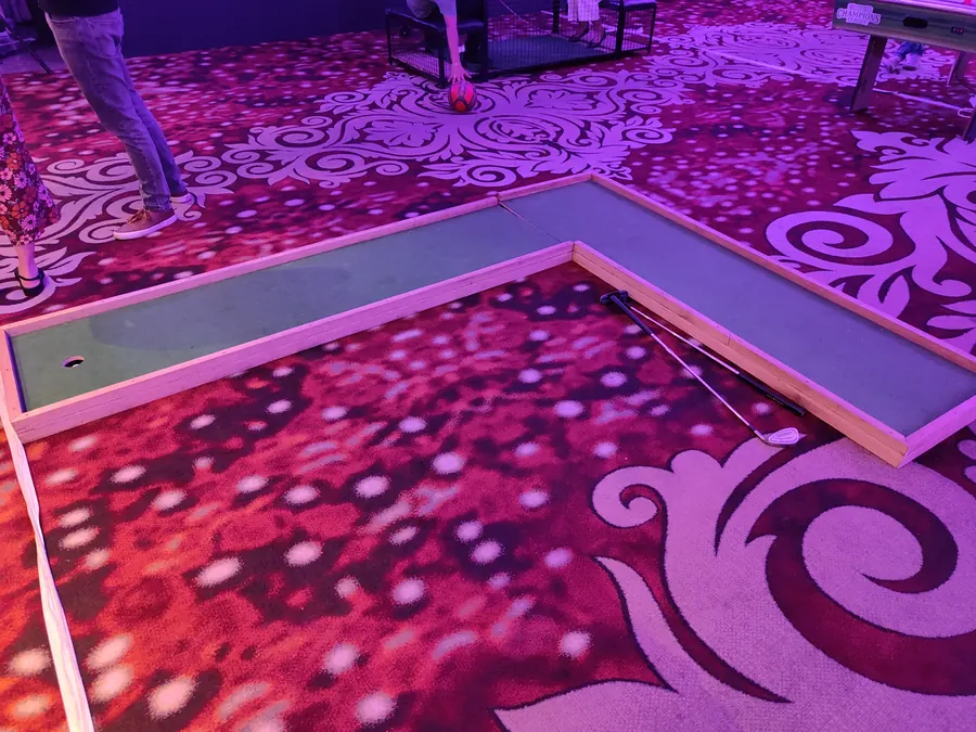 Close view of mini golf game arranged at a Goa venue