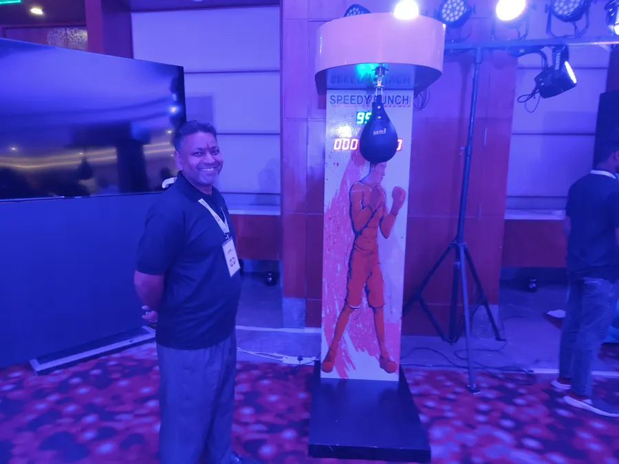 Power Punch Arcade Game setup prepared for an event in Goa