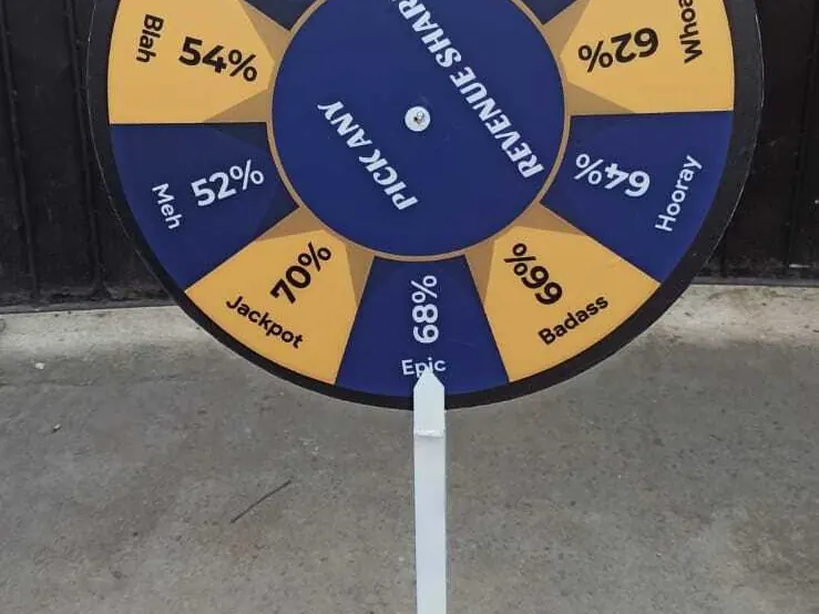Spin Wheel Game setup prepared for an event in Goa