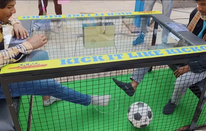 Close view of subsoccer game arranged at a Goa venue