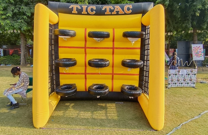 Tic Tac Toe game rental Kanpur, event game rentals, birthday party games, wedding entertainment ideas, school event games, corporate event activities, college event ideas, engagement party games, Page One Memories