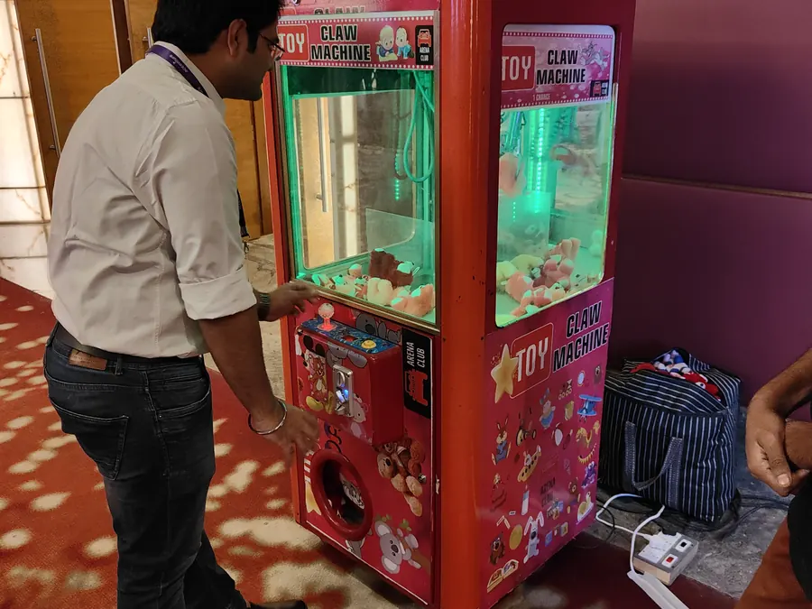 Toy Claw Machine setup prepared for an event in Delhi