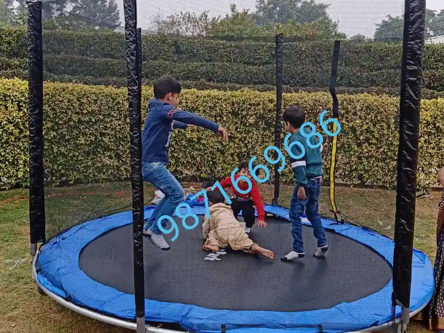 Guests enjoying trampoline during a Goa celebration