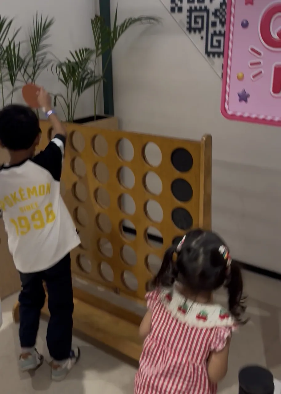 Connect Four wooden game setup for events in Gurgaon