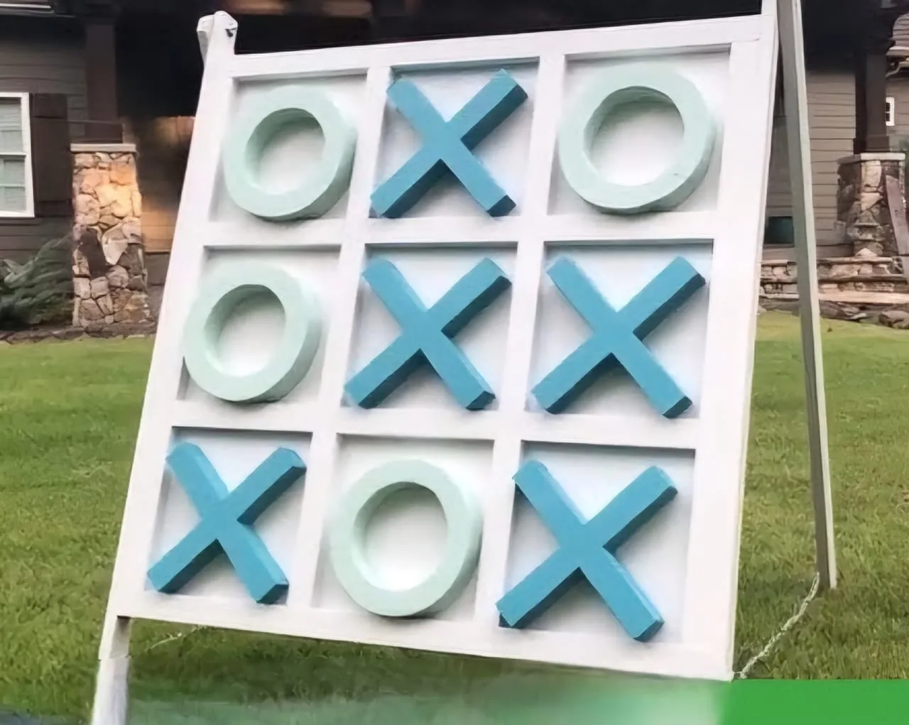 Giant Wooden Tic Tac Toe wooden game setup for events in Gurgaon