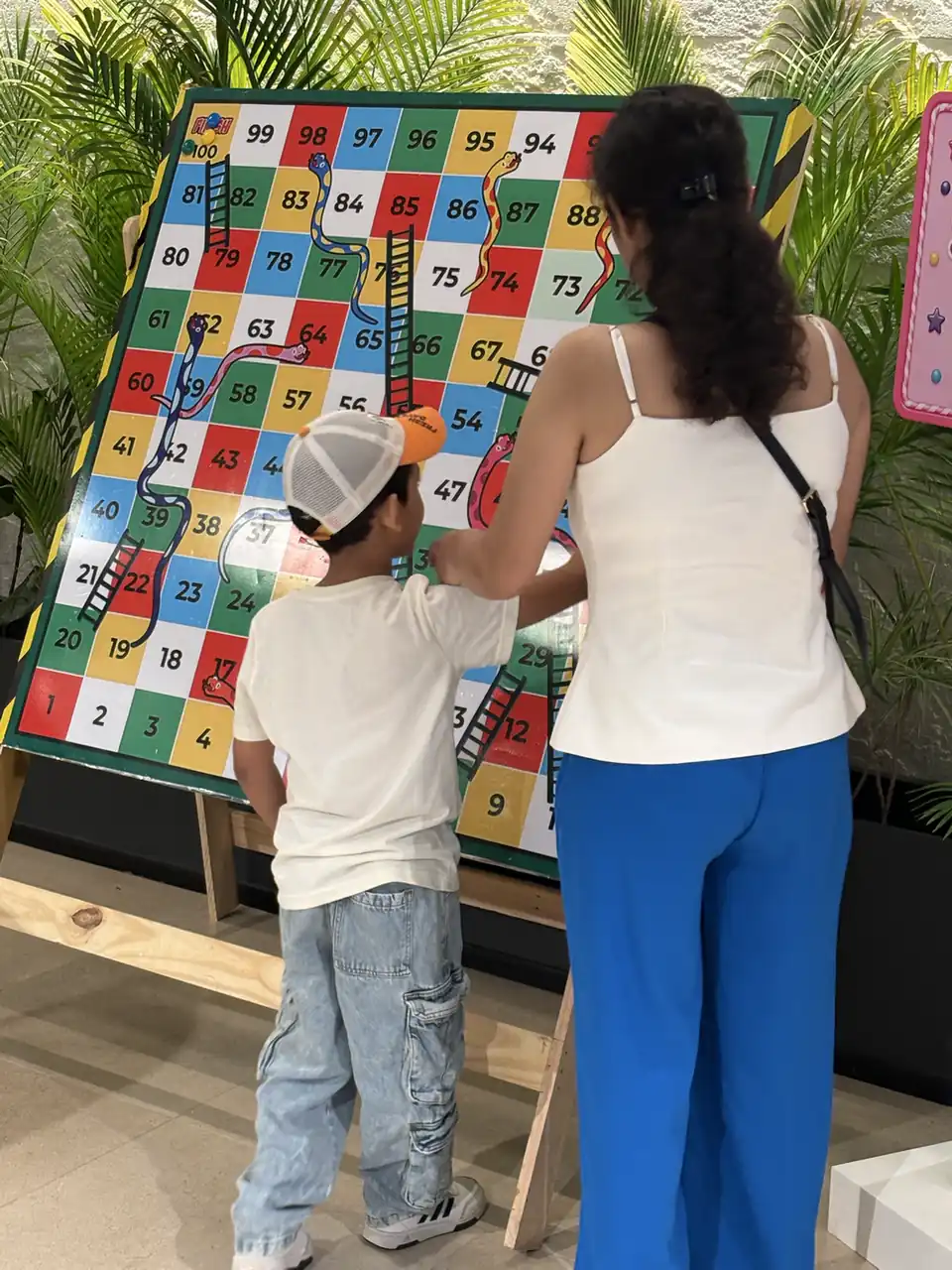 Wooden Snake and Ladder wooden game setup for events in Gurgaon