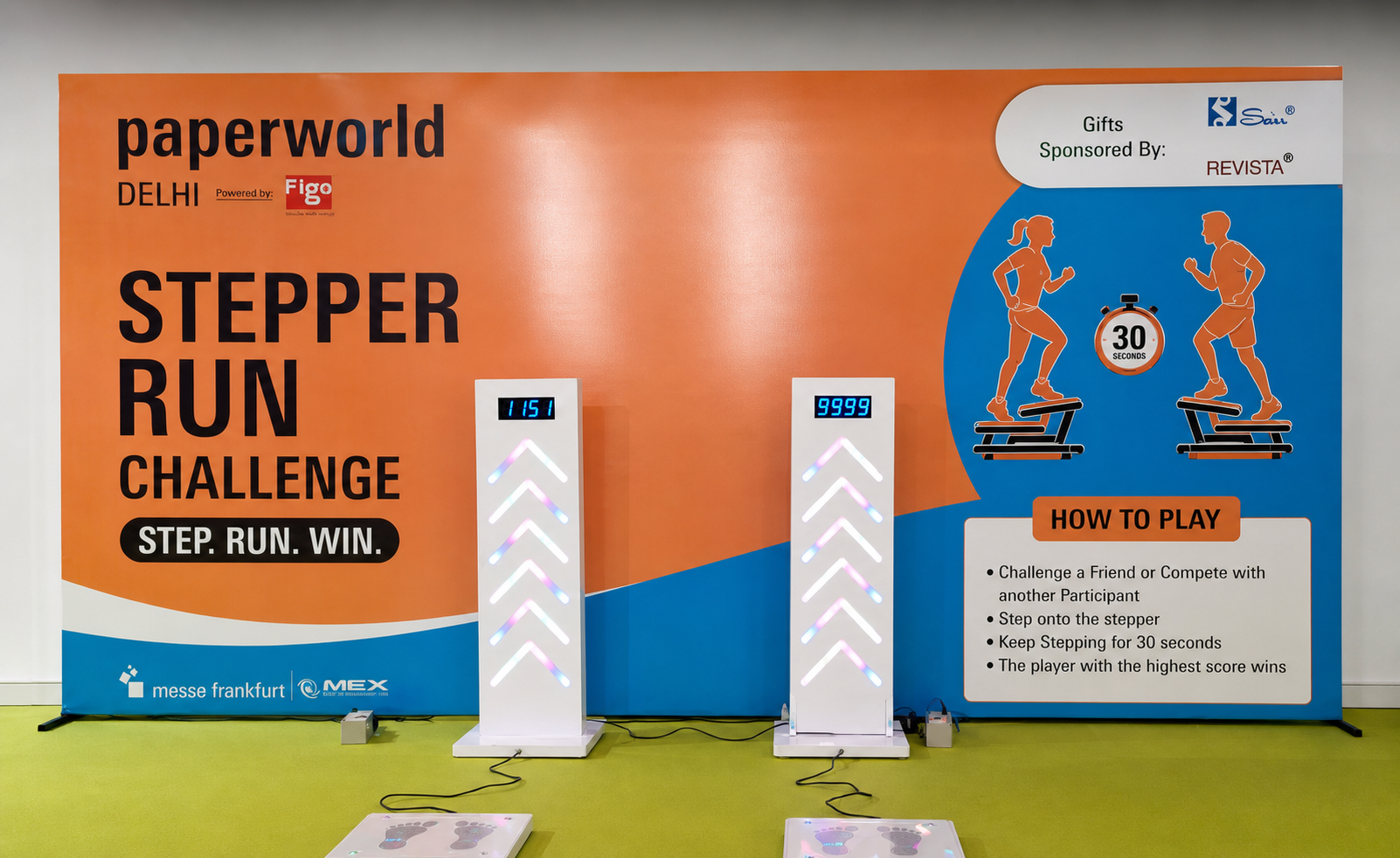 Full Stepper Run Challenge setup ready for a Gurgaon event