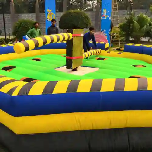Meltdown Game, wipeout-style inflatable game, party rental Gurgaon